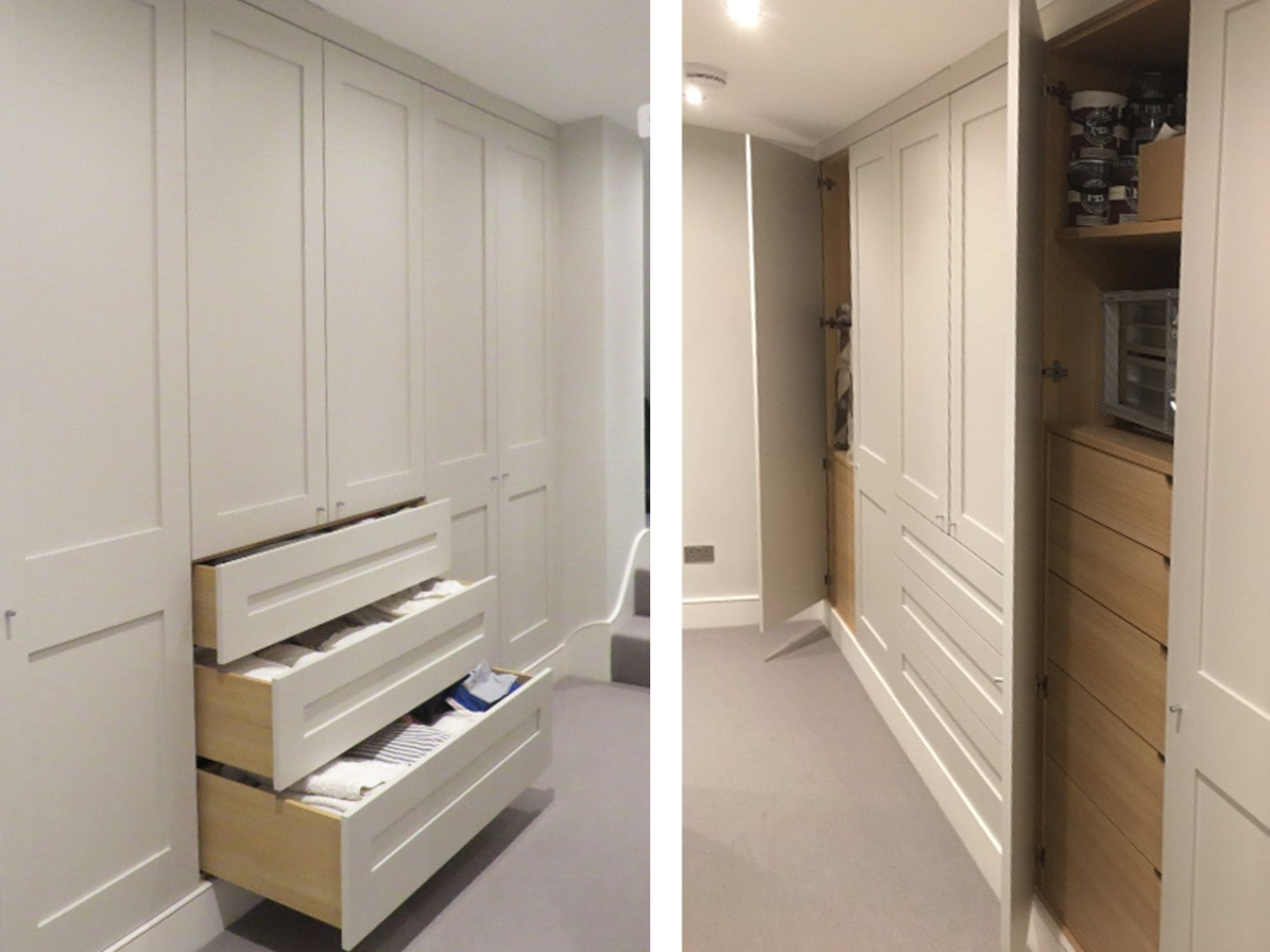 Fitted storage cupboards