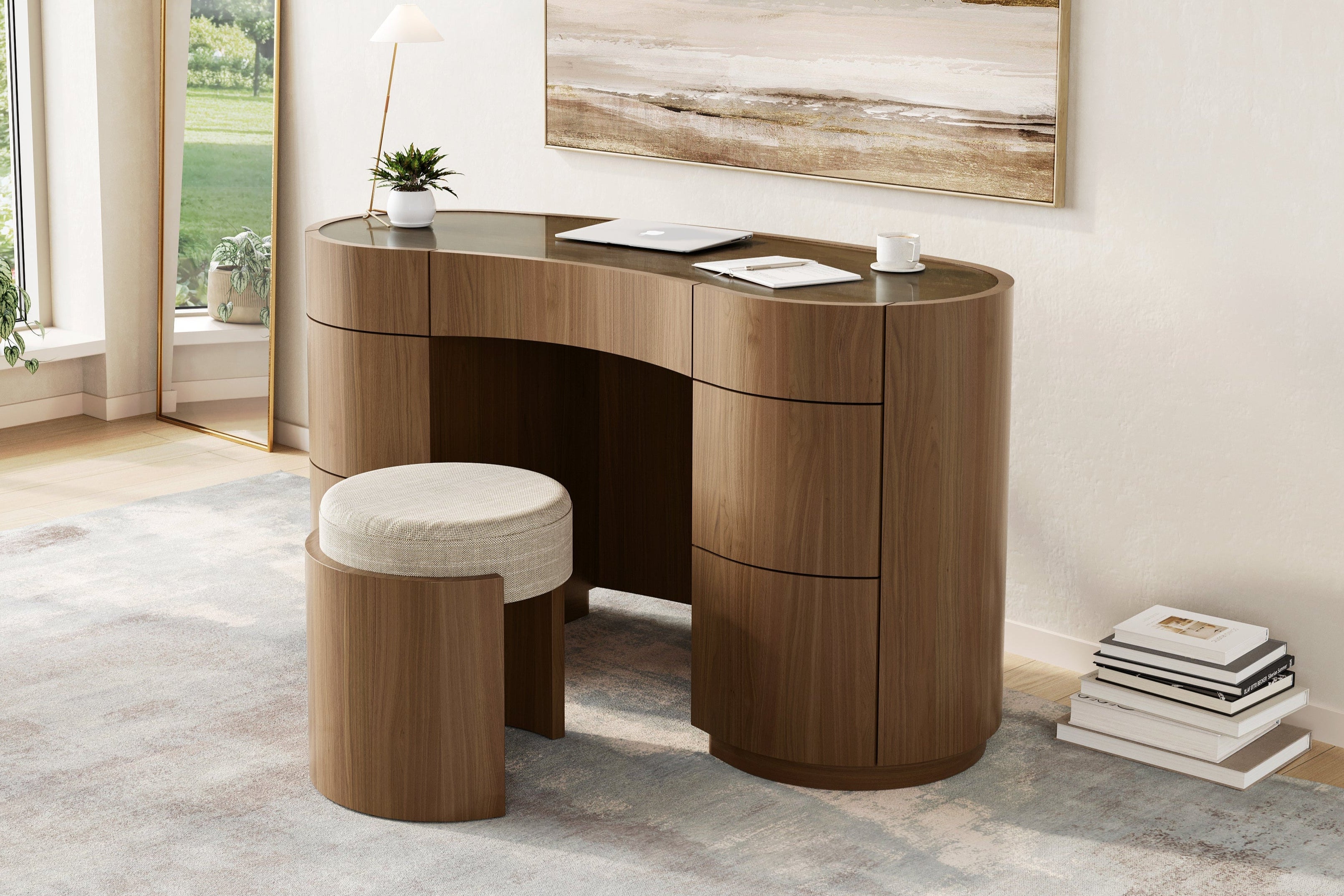 Swirl Desk / Dressing Table Walnut Natural Swirl Desk / Dressing Table Walnut Natural