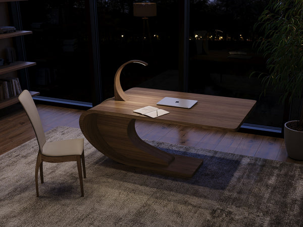 Swoop table light, Walnut Natural
