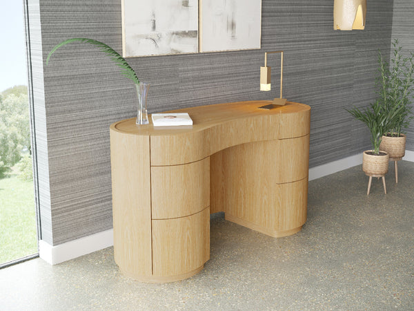Swirl desk/dressing table, Oak Natura