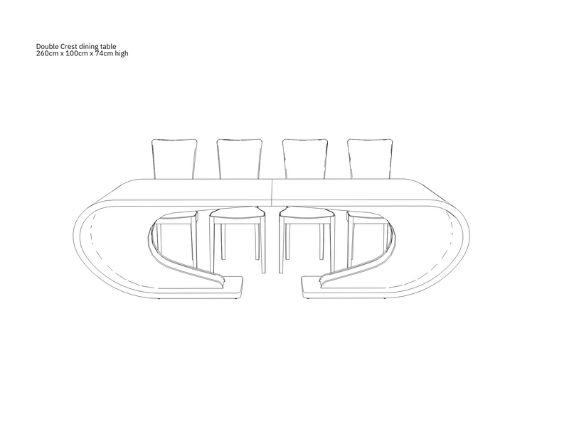 Quote - Bespoke Crest Double Dining Table, Ebony - Bespoke size 260cm length