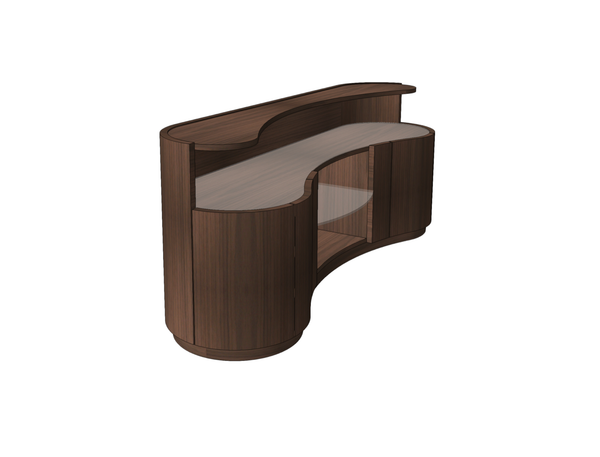 Quote - TS2145  Bespoke Swirl Media Unit Large 180cm Additional special top shelf and single central shelf.
