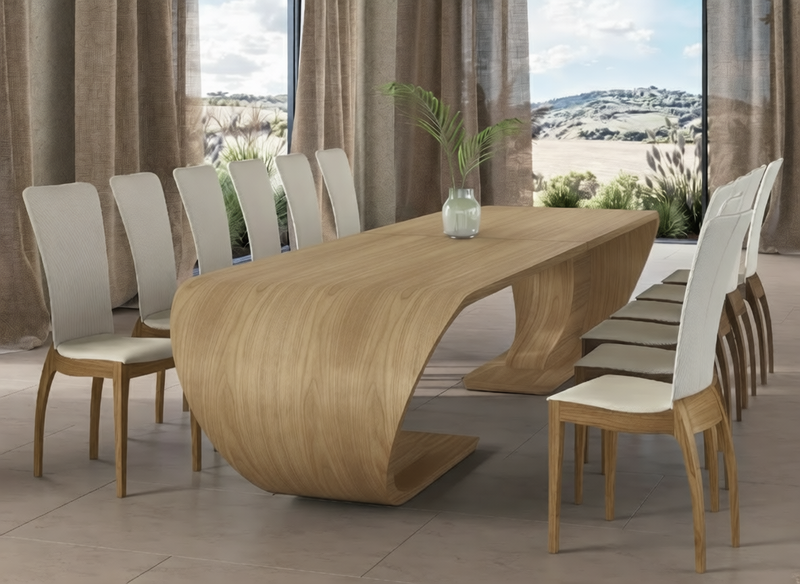 360cm, Oak Natural, Seats 12.
