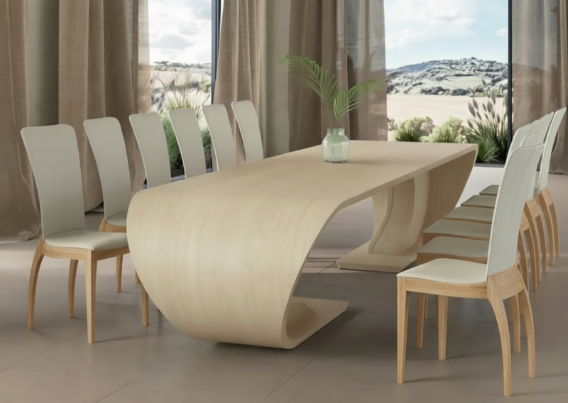 360cm, Sycamore Natural, Seats 12. 