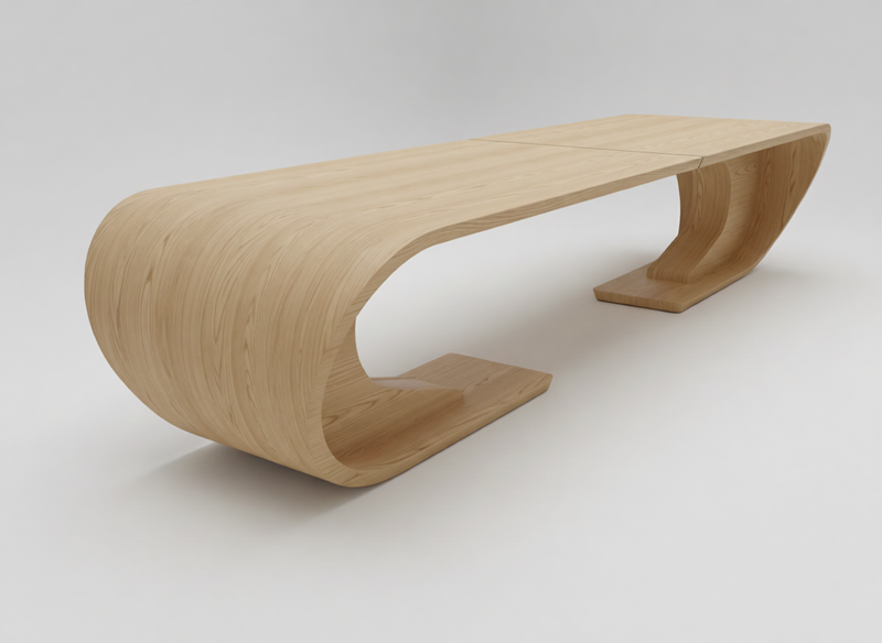 360cm, Oak Natural, Seats 12. 
