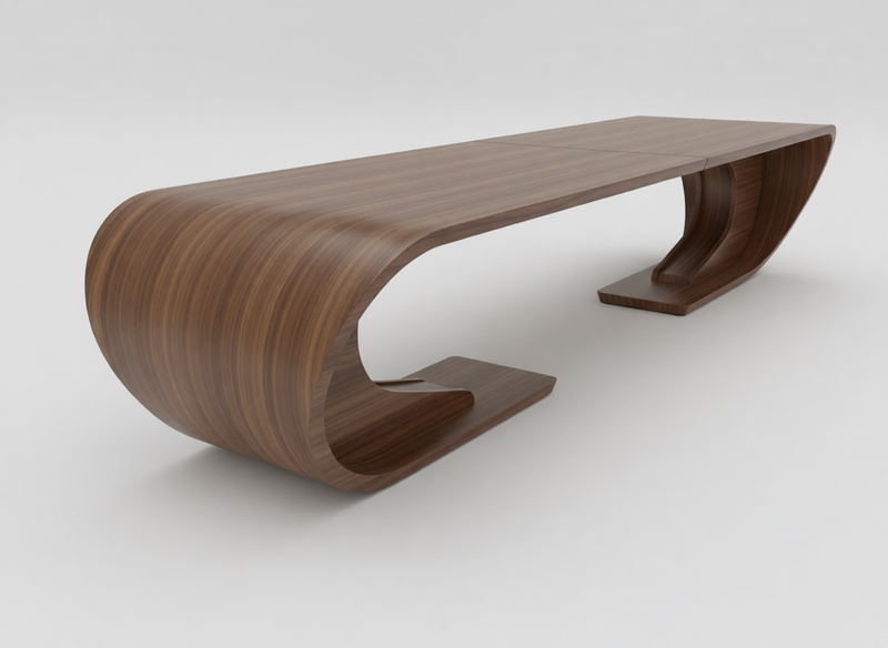 360cm, Walnut Natural, Seats 12. 