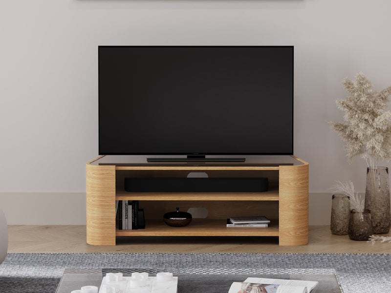 Medium 125cm, Oak Natural, shown with 50" TV