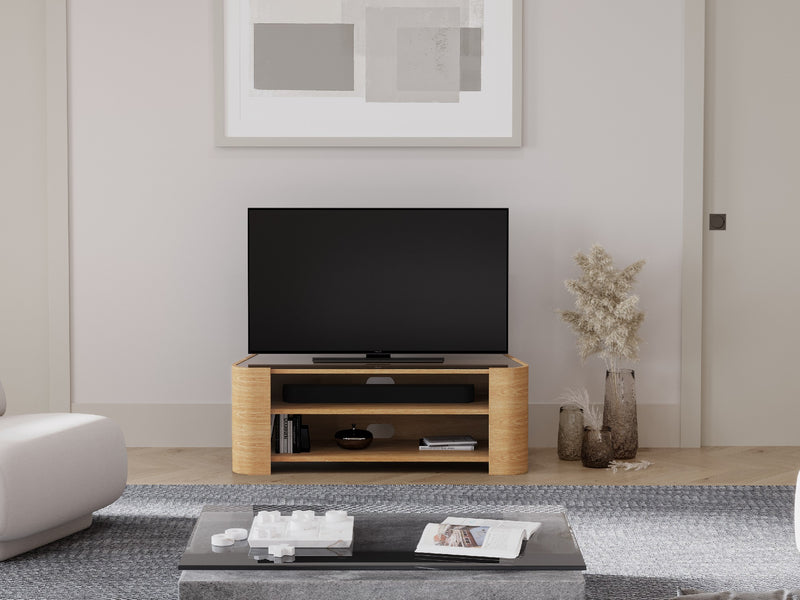 Medium 125cm, Oak Natural, shown with 50" TV