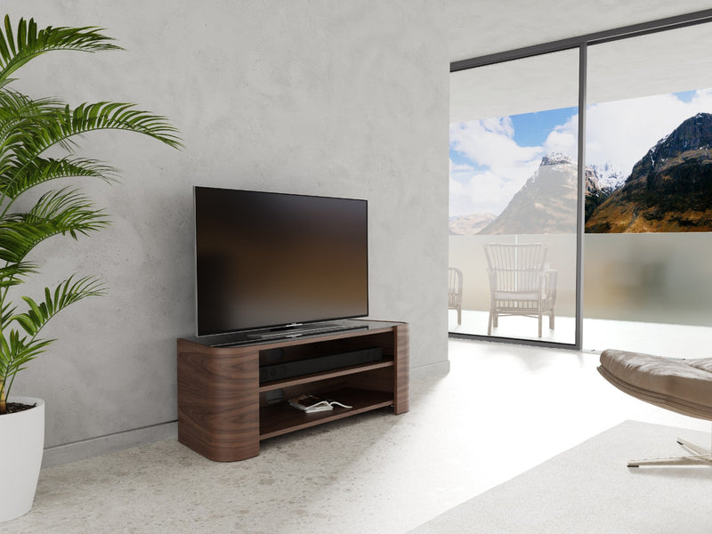 Medium 125cm, Walnut Natural, shown with 50" TV