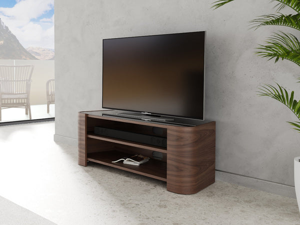 Medium 125cm, Walnut Natural, shown with 50" TV