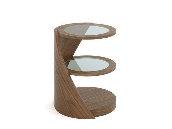 Quote - TS2056  Updgrade to 2x DNA single strand lamp tables with inset glass shelves in Walnut