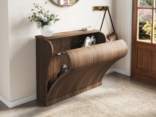Shoe tidy, Walnut Natural