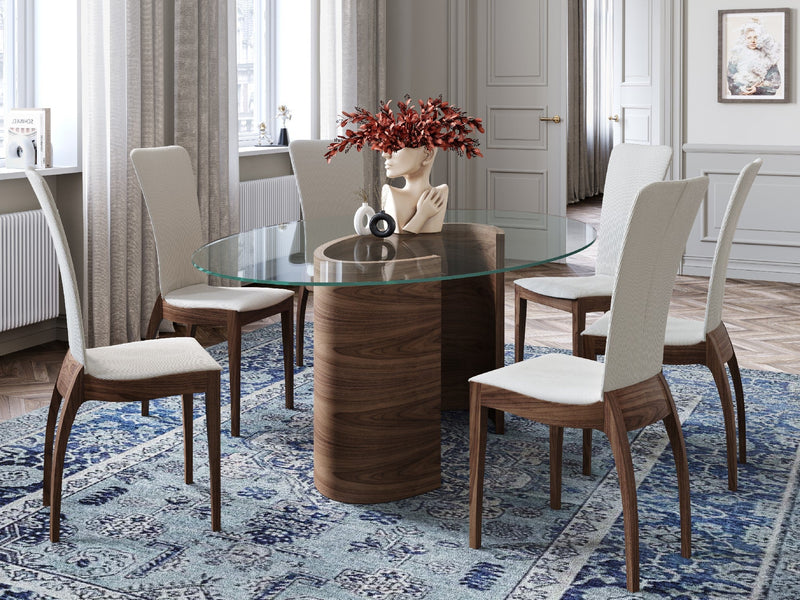 RTC342 Ellipse Dining Table (bespoke glass 220 x 110cm oval top) (medium base) Black finish