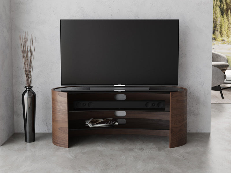 Elliptical media unit in Walnut Natural