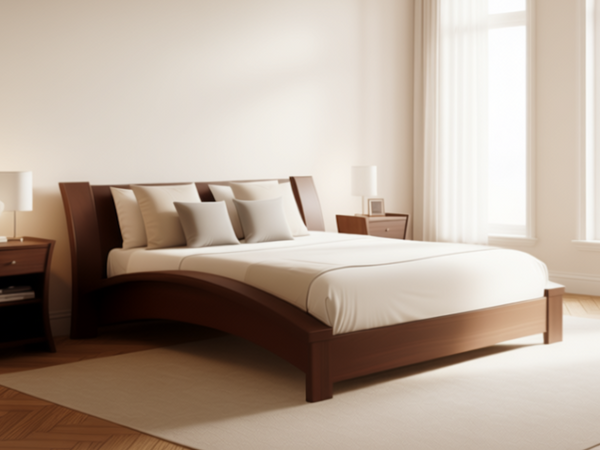 Embrace Bed, With Sides, Walnut Natural