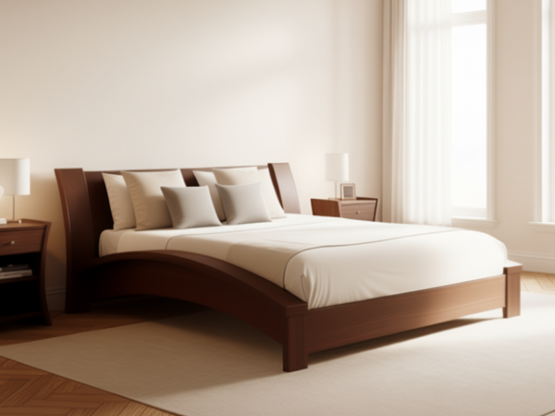 Embrace Bed, With Sides, Walnut Natural