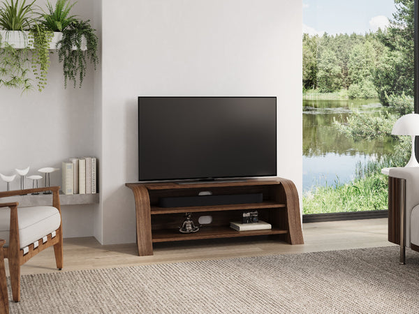 Lexi Media Unit, Walnut Natural, Shown with 50" TV