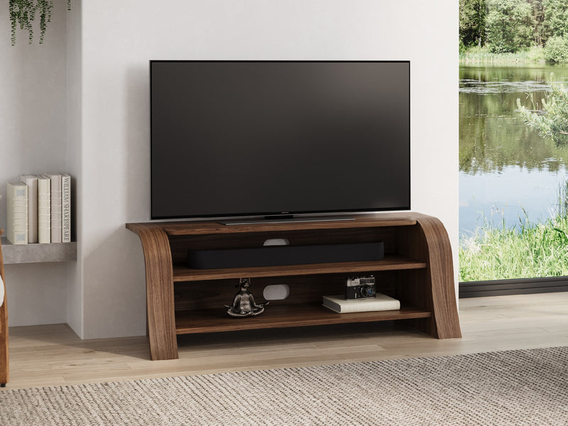 Lexi Media Unit, Walnut Natural, Shown with 50" TV