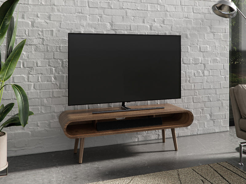 Loopy Media Unit, Walnut Natural, Shown with 50" TV