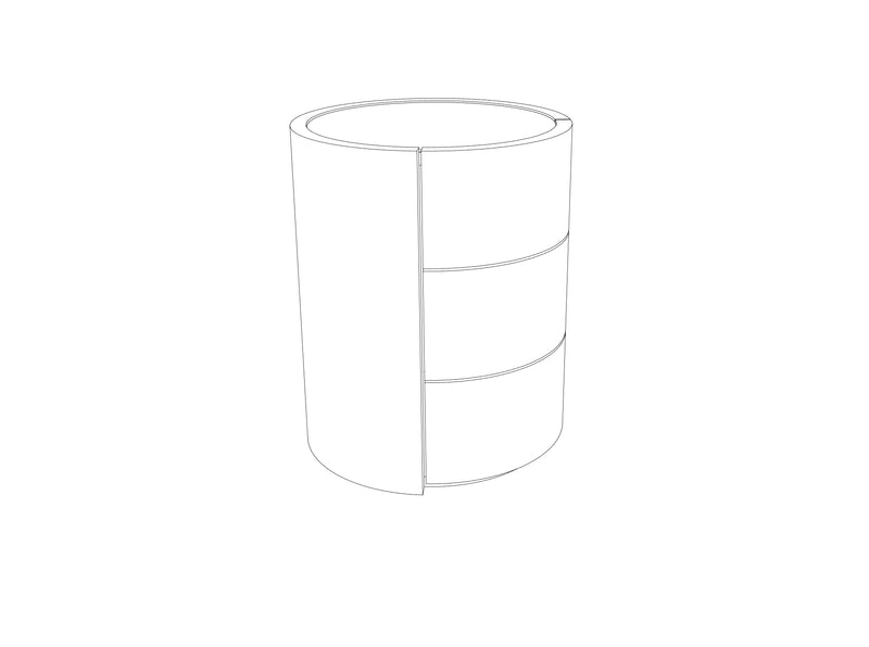 TS2157 Orbit Bedside table with 3 Drawers