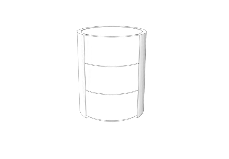 TS2157 Orbit Bedside table with 3 Drawers