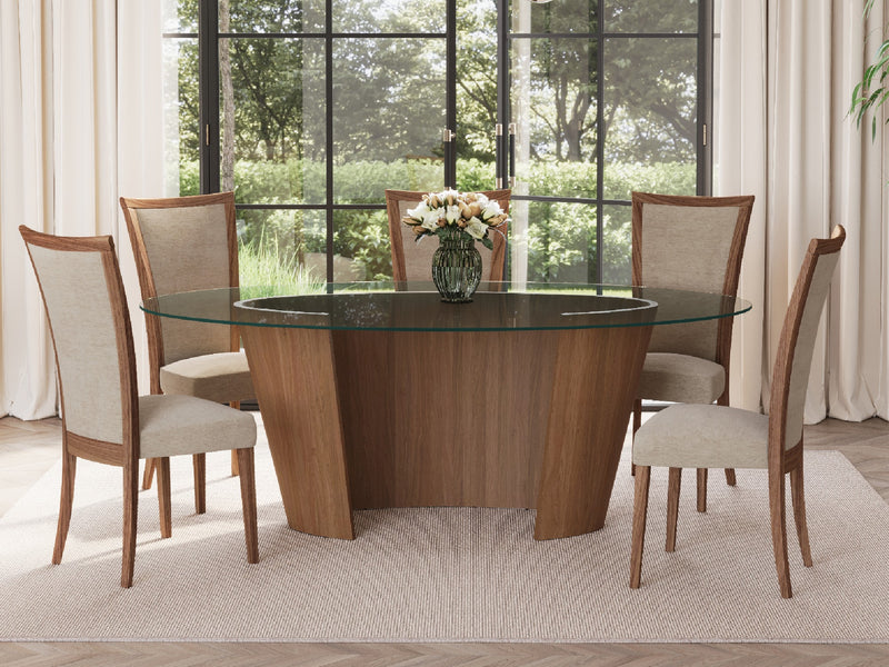 Pebble dining table, Walnut Natural, Seats 8