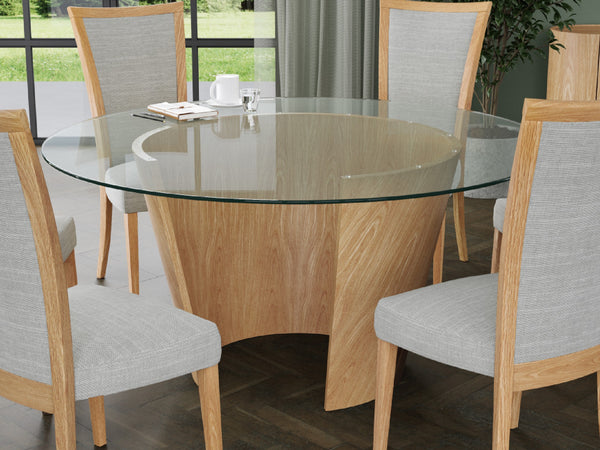 Pebble Round dining table, Oak Natural, Seats 8