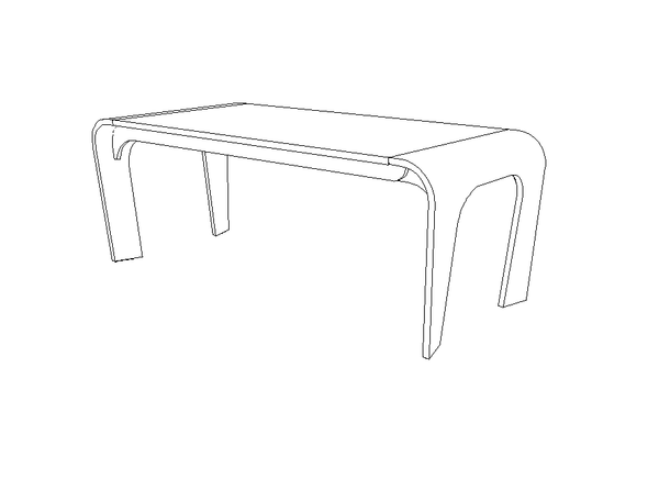 Cotización - RTC0265 Mesa de comedor Curl a medida, EXTENSIBLE de 200 a 300 cm - Diseñada para sentarse en los extremos