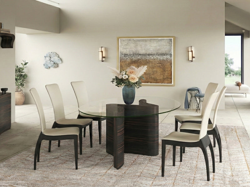 Medium 150cm round, Ebony Earth, seats 8