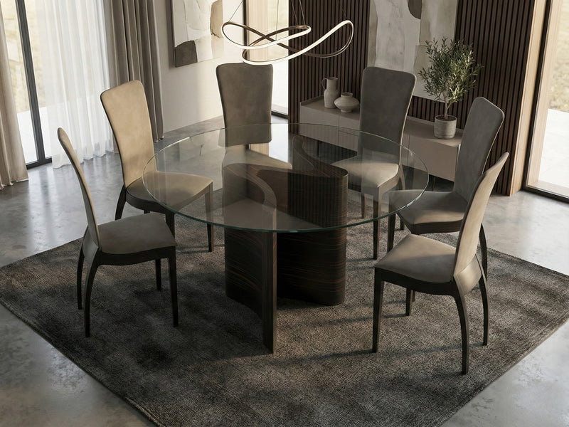 Medium 150cm round, Ebony Earth, seats 8