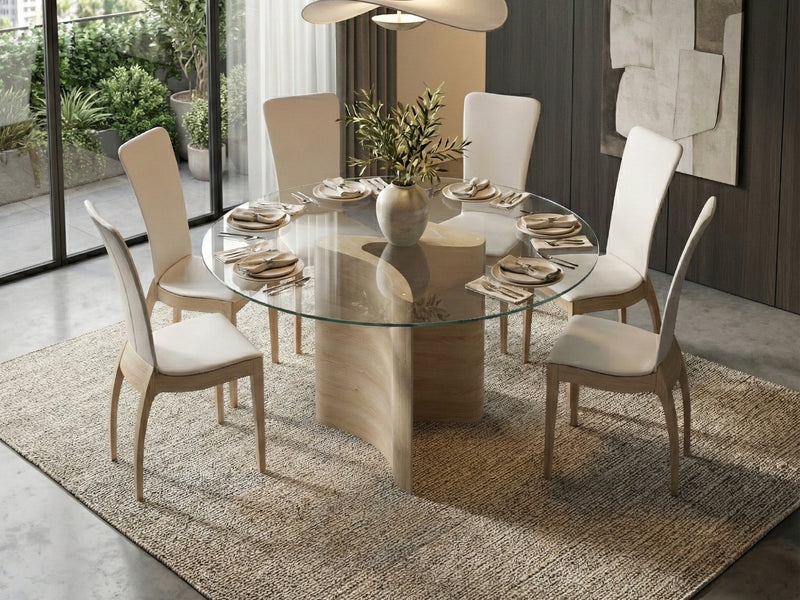 Medium 150cm round, Sycamore Natural, seats 8