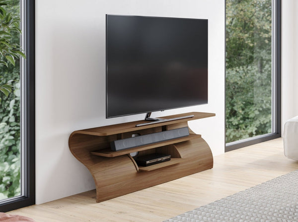 Surge Media Unit, 135cm, Walnut Natural, Shown with 55" TV