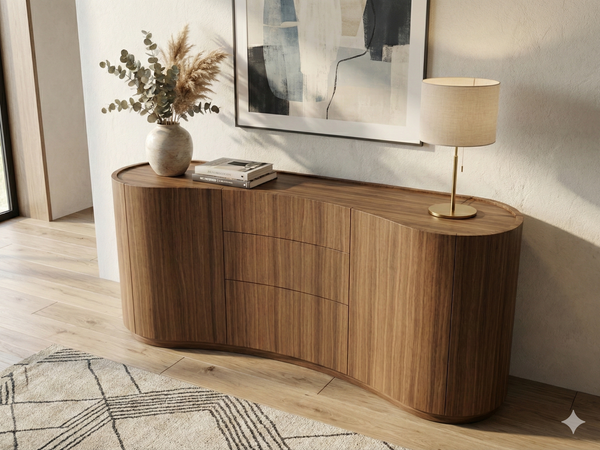 Large 3 Drawer, Walnut Natural