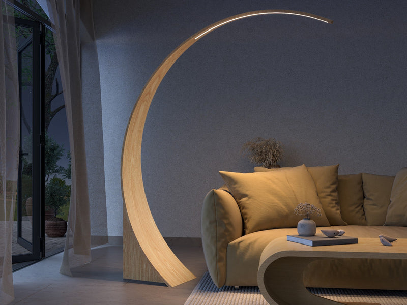 Swoop floor light LED, Oak Natural