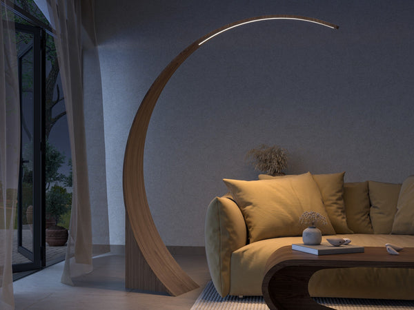 Swoop floor light LED, Walnut Natural