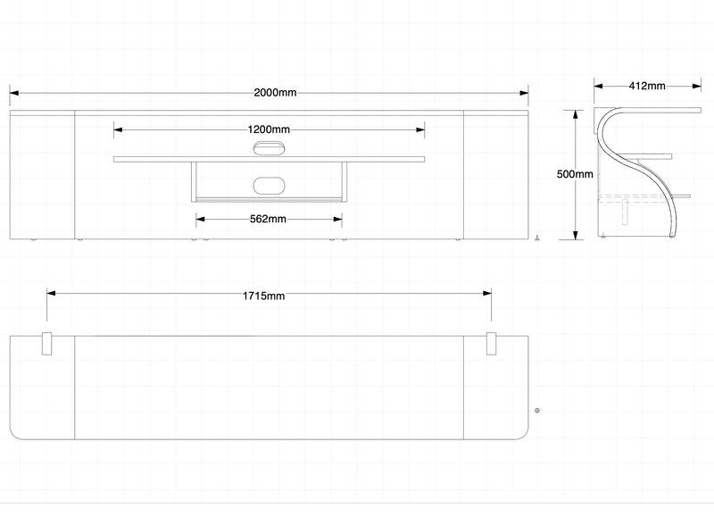 Quote - TS2087  Surge Media Unit, Walnut Natural | Bespoke 2m size