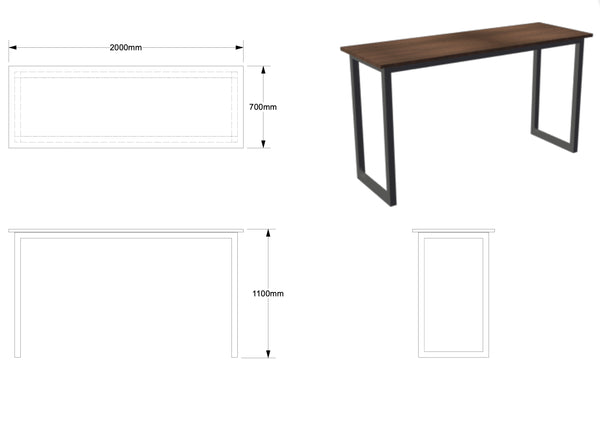 Quote - TS2098  Bespoke tall table 200cm x 70cm x 110cm Height