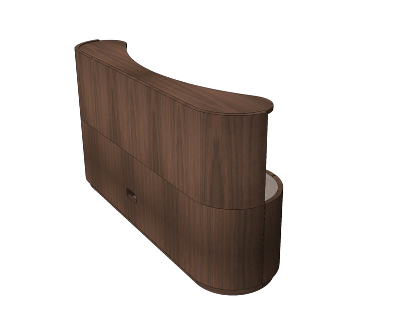 Quote - TS2147  Bespoke Swirl Media Unit Large 180cm Additional closed back top shelf section.