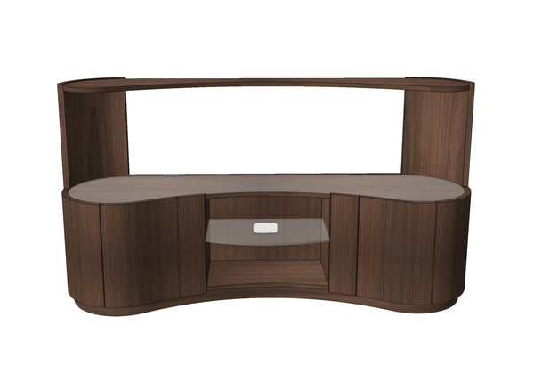 Quote - TS2148   Bespoke Swirl Media Unit Large 180cm Additional open back top shelf section.