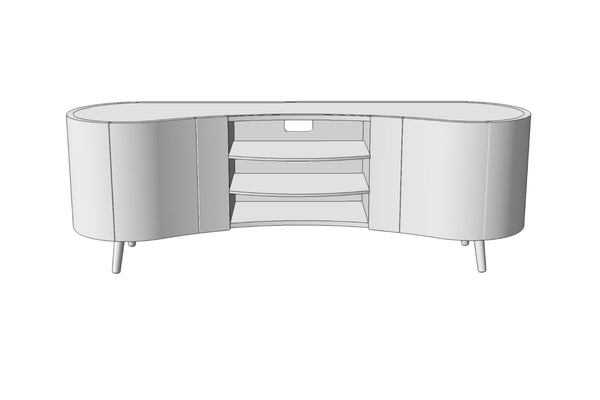 TS2153 Swirl Media Unit Large 180cm customised with legs