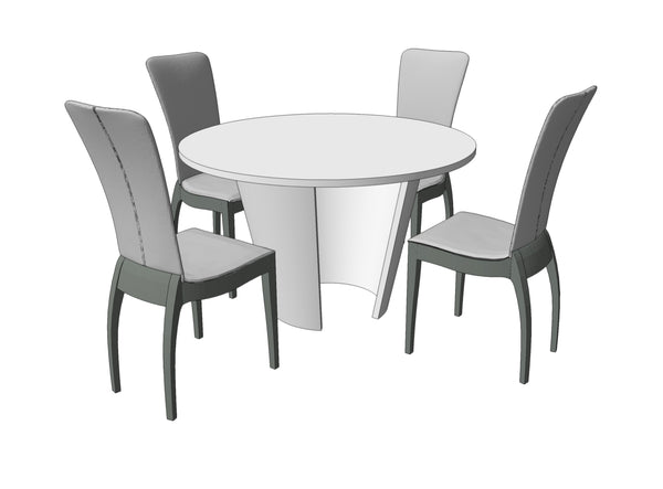 TS2156 Bespoke Pebble Dining Round table small 120cm Wooden top