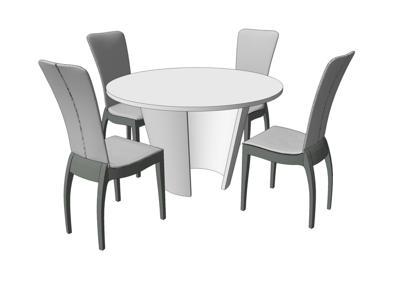 TS2156 Bespoke Pebble Dining Round table small 120cm Wooden top