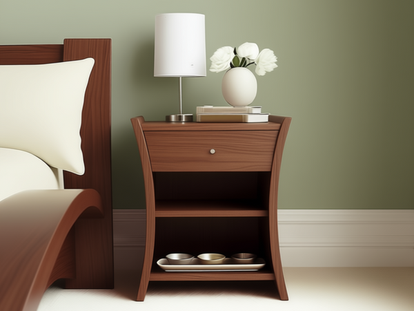 Embrace Bedside Table, Walnut Natural