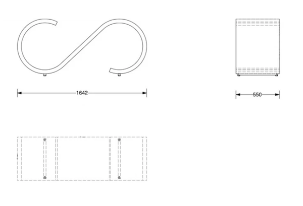 ZL174 Bespoke Swirl dining table (Base only) - XL base 55 wide