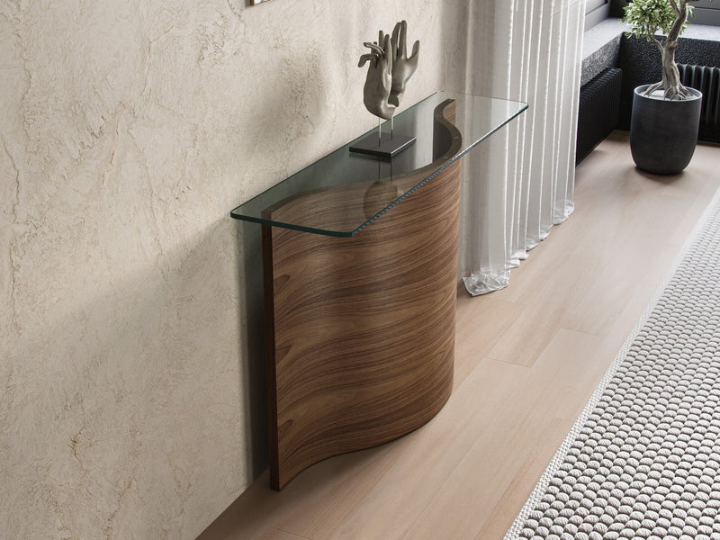 Wave console table, medium, Walnut Natural