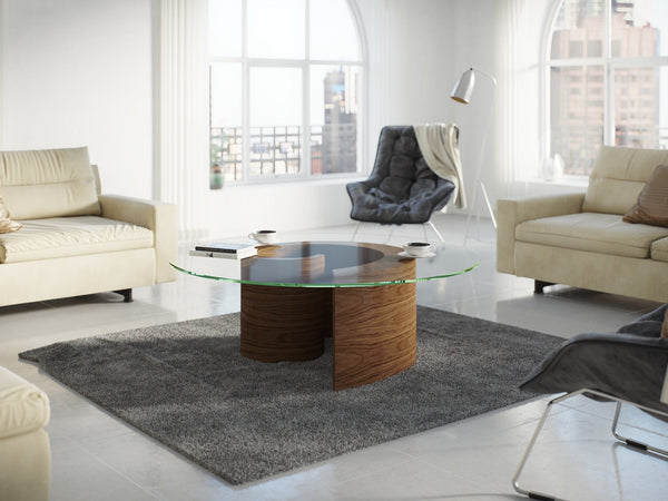 Whirl coffee table, Walnut Natural