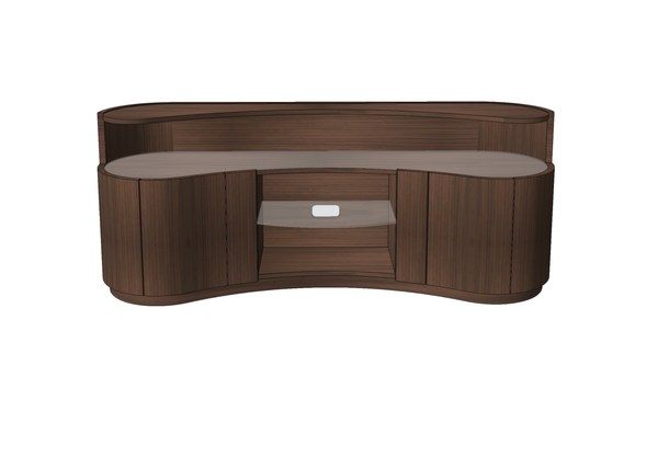 Quote - TS2145  Bespoke Swirl Media Unit Large 180cm Additional special top shelf and single central shelf.