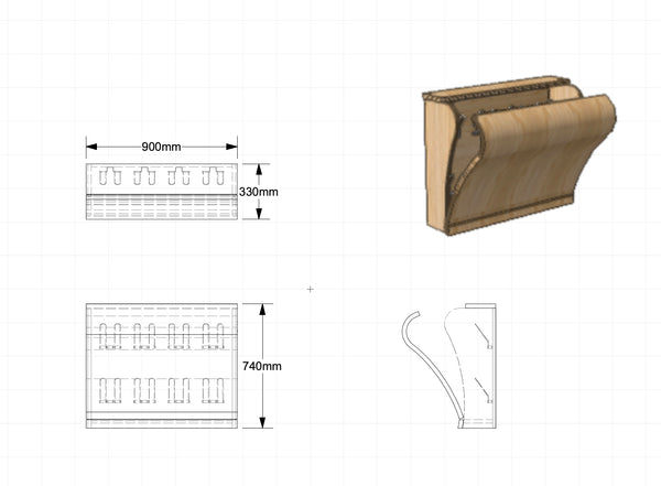 Quote - TS2095  Bespoke Elle console shoe tidy as shown on bespoke page