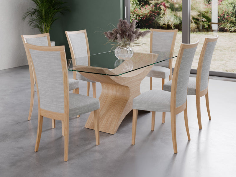 Small 180 x 100cm, Oak Natural, seats 6 to 8