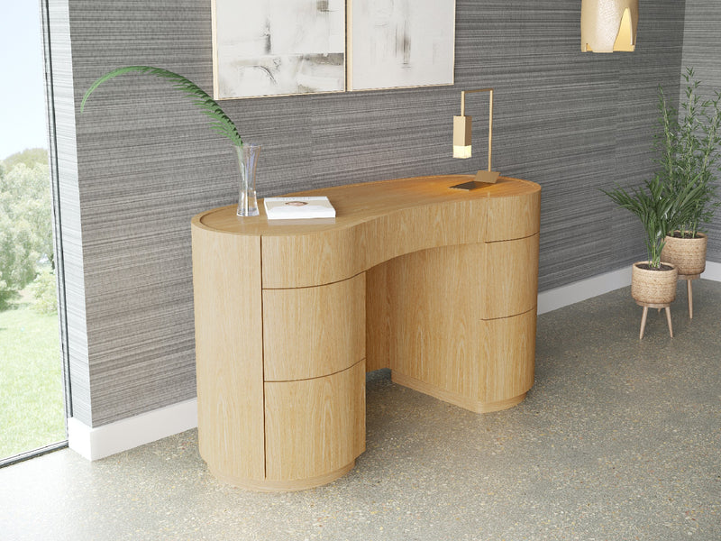 Swirl desk/dressing table, Oak Natura